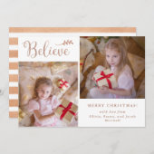 信じ | バラ金ゴールドクリスマスフォトコラージュ シーズンカード (正面/裏面)