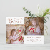 信じ | バラ金ゴールドクリスマスフォトコラージュ シーズンカード (スタンド正面)