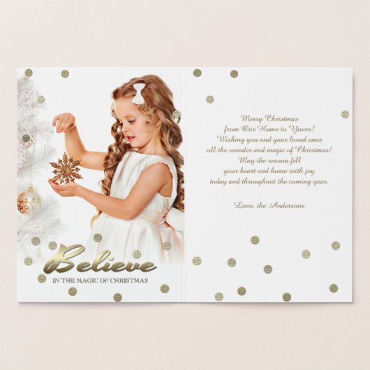 信じ.ホイ実在ルラグジュアリーカスタムフォトカード 箔カード (内部)