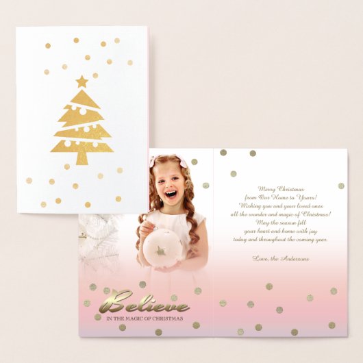 信じ.ホイ実在ルラグジュアリーカスタムフォトカード 箔カード (ディスプレー)