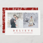 信じ |ミニマモダンリスト2枚の写真 シーズンカード (正面/裏面)