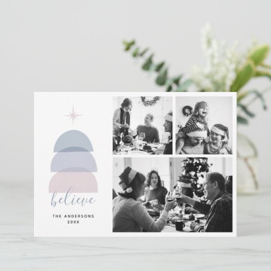 信じ.モダンクリスマスの宗教団体写真 シーズンカード (スタンド正面)