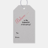 信じ!レッドサンタハット付きクリスマスゼブラ ギフトタグ (裏面)