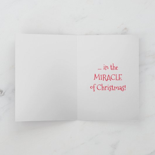 信じ!レッドサンタハット付きクリスマスゼブラ シーズンカード (内部)