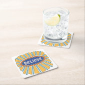 信じ – 信仰する スクエアペーパーコースター (インサイチュ)