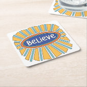 信じ – 信仰する スクエアペーパーコースター (アングル)