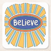 信じ – 信仰する スクエアペーパーコースター (正面)