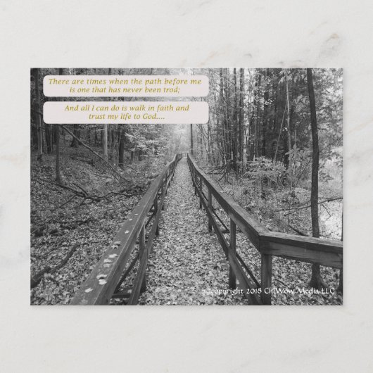 信じ- "信仰を歩む" ポストカード (正面)
