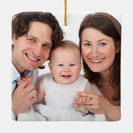 信じ.写真カスタムクリスマスオーナメント セラミックオーナメント (裏面)