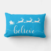 信じ |冬の青いクリスマス ランバークッション (正面)