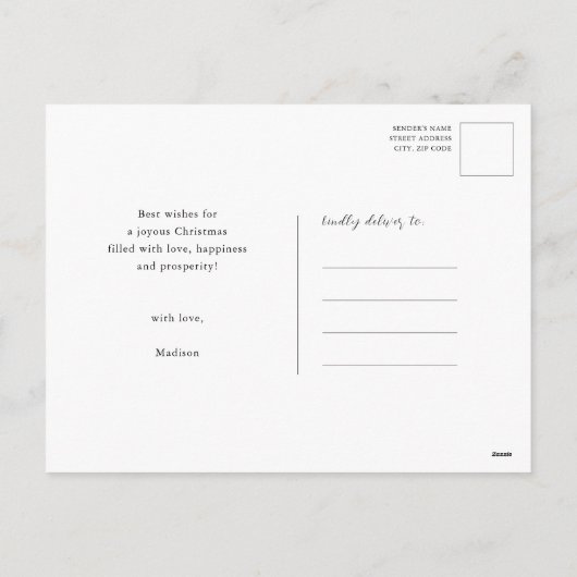 信じ |冬の(鳥)ショウジョウコウカンチョウ シーズンポストカード (裏面)