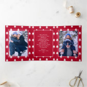 信じ.数々のフォトホリデートリフォールドカード 三つ折り案内状 (内部)