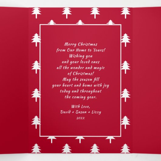 信じ.数々のフォトホリデートリフォールドカード 三つ折り案内状 (内部中)