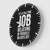 信じ、日なし – 成功、ジム、喧騒、研削 ラージ壁時計 (傾斜)