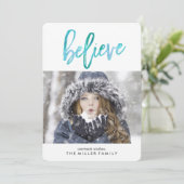 信じ | 水彩ホリデーフォトカード シーズンカード (スタンド正面)