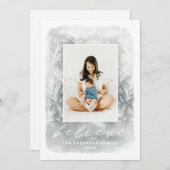 信じ.水彩植物性クリスマススクリプト シーズンカード (正面/裏面)