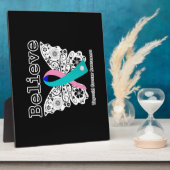 信じ – 甲状腺がん蝶 フォトプラーク (側面)