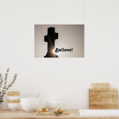 信じ!聖十字架スピリチュアルやる気を起こさせる引用文 ポスター (キッチン)