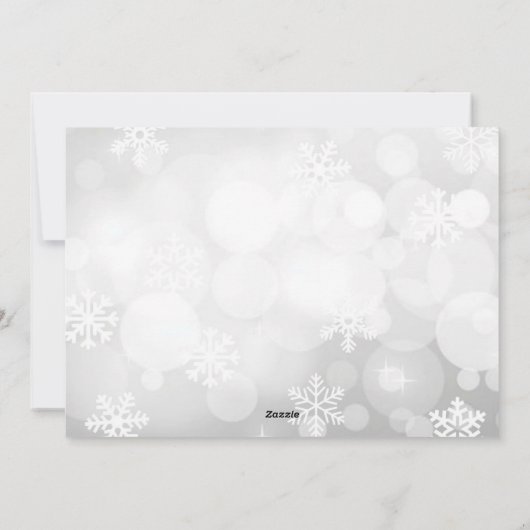 信じ 1枚の写真の雪片クリスマスカード シーズンカード (裏面)