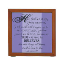 信じ- Mark 11:22-24デスクの開催者