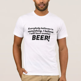 信じBeer Loverおもしろい Tシャツデザイン Tシャツ