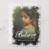 信じChristmas Cards モダン Snowy Holiday Photo 招待状 (正面)