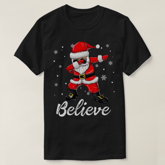信じChristmas Dabbing Santa Claus Kids Boys G Tシャツ (デザイン正面)