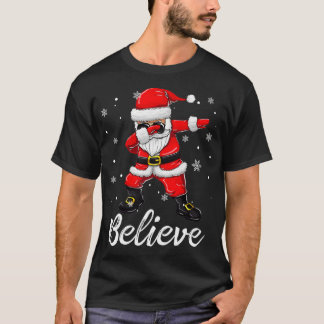 信じChristmas Dabbing Santa Claus Kids Boys G Tシャツ