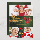 信じChristmas Holiday Photo Card シーズンカード (正面/裏面)
