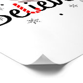 信じChristmas Pajamas Santa T-Shirt ポスター (角)