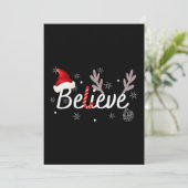 信じChristmas Pajamas Santa T-Shirt 招待状 (スタンド正面)