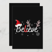 信じChristmas Pajamas Santa T-Shirt 招待状 (正面/裏面)