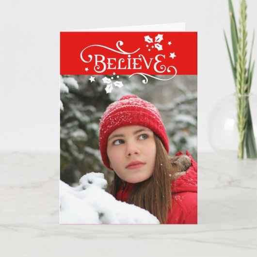 信じChristmas Photo Cardの魔法で シーズンカード (正面)