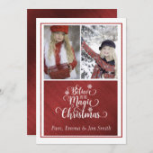 信じChristmas Photo Card魔法 シーズンカード (正面/裏面)