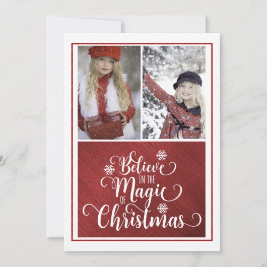 信じChristmas Photo Card魔法 シーズンカード (正面)