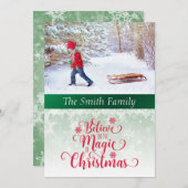 信じChristmas Photo Card魔法 シーズンカード (正面/裏面)