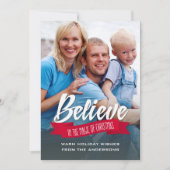 信じChristmas Photo Cards魔法 シーズンカード (正面)