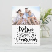 信じChristmas Photo Holiday Caの魔法で シーズンカード (スタンド正面)