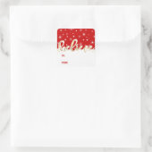 信じChristmas Red手書きギフトラベル スクエアシール (バッグ)