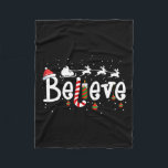 信じChristmas Santa Clausトナカイ フリースブランケット<br><div class="desc">信じChristmas Santa Claus Reindeer Candy Capeクリスマス</div>