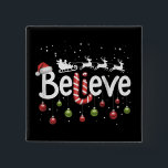 信じChristmas Santa Clausトナカイ 缶バッジ<br><div class="desc">信じChristmas Santa Claus Reindeer Candy Capeクリスマス</div>