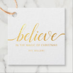 信じChristmas Script Green フェイバータグ<br><div class="desc">ホリデークリスマスメッセージカードには手書き信じの機能がある。</div>