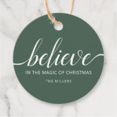 信じChristmas Script Green フェイバータグ (正面)