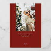 信じChristmas Script Photo Red 箔シーズンカード (裏面)