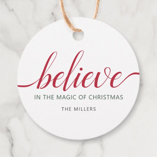 信じChristmas Script White フェイバータグ (裏面)