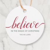 信じChristmas Script White フェイバータグ (正面)