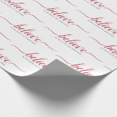 信じChristmas Script White ラッピングペーパー (角)
