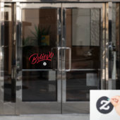 信じChristmas Silver Bell ©GraphicLoveShop ウィンドウサイン (オフィスドア)