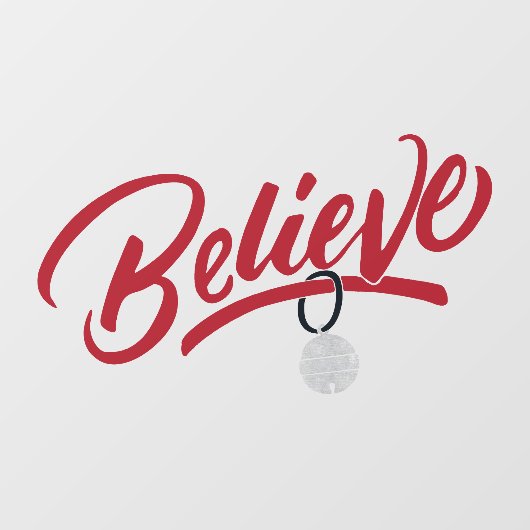 信じChristmas Silver Bell ©GraphicLoveShop ウィンドウサイン (シート)