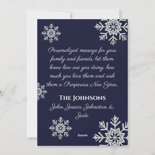 信じChristmas Snowflakesの魔法で写真 シーズンカード (裏面)